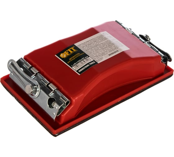 Изображение товара Держалка для наждачной бумаги FIT IT с металл.прижимом, красная 160 х 85 мм 39711
