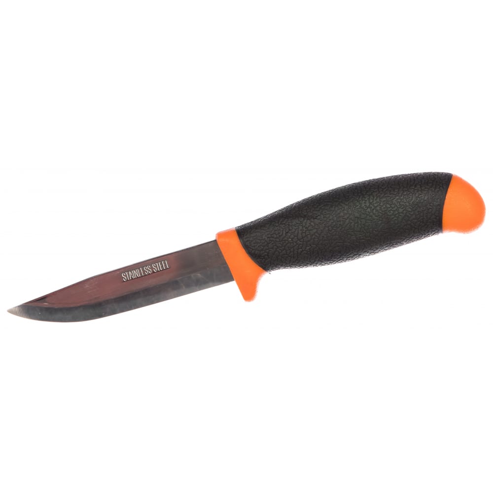 Строительный нож FIT нож разделочный скорпион с чехлом сталь 65х13 рукоять дерево 14 5 см