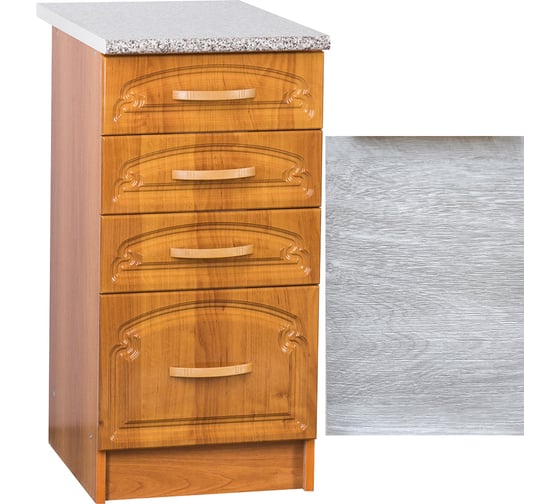 Изображение товара Рабочий стол SANTREK ширина 40 см берёза 4 ящика фасад МДФ, столешница цвет сахара 64298