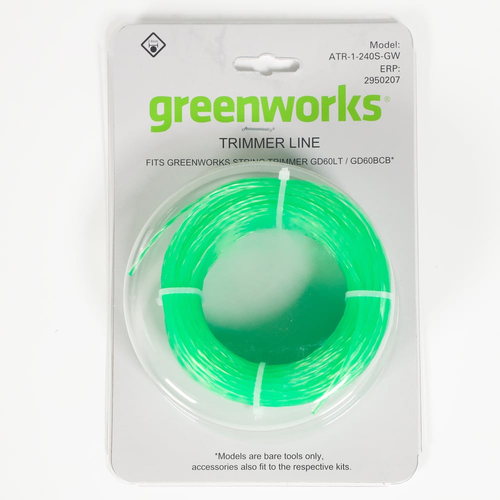 Витая леска для триммера 2.4 мм GreenWorks 2950207