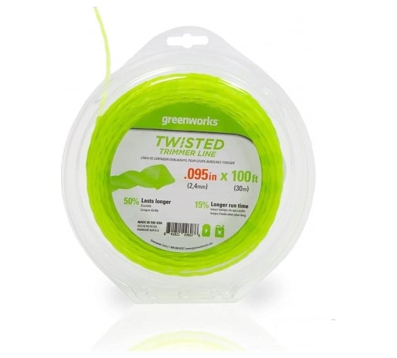 Изображение товара Витая леска для триммера 2.4 мм GreenWorks 2950207