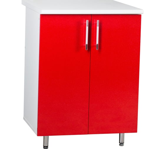 Изображение товара Рабочий стол SANTREK ширина 60 см красный металлик фасад МДФ, столешница цвет сахара 47958