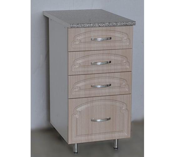 Изображение товара Рабочий стол SANTREK ширина 40 см дуб светлый глянец 4 ящика фасад МДФ столешница цвет гранит 53694