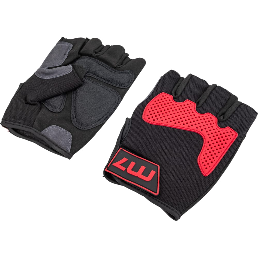 Антивибрационные перчатки MIGHTY SEVEN, цвет красный/черный, размер L