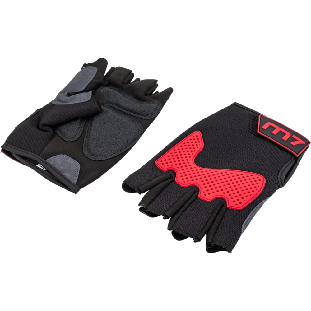 Антивибрационные перчатки MIGHTY SEVEN, размер XL, цвет красный/черный