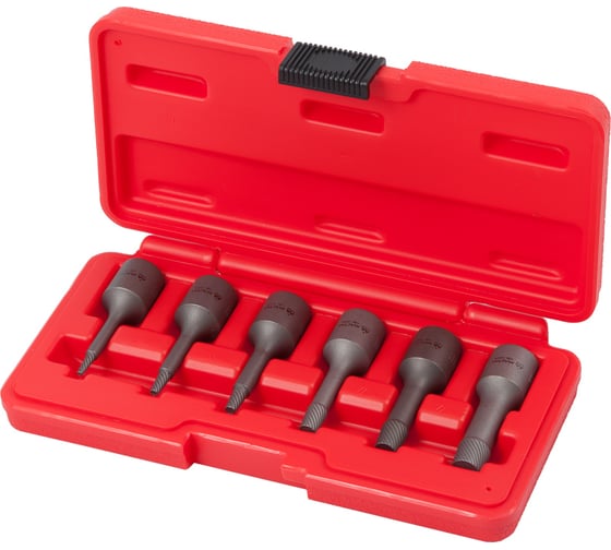 Изображение товара Набор экстракторов под вороток 3/8" 2, 3, 4, 6, 8, 10мм, кейс, 6шт МАСТАК 109-10006