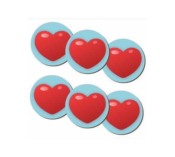 Изображение товара Набор подставок ООО Русская матрешка 6 шт., Сюжеты Сердце СП5487