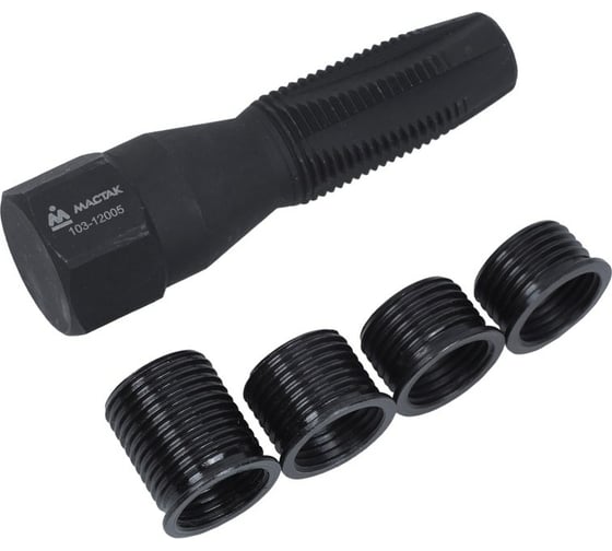 Изображение товара Метчик для восстановления свечной резьбы, набор ремонтных вставок (футорок), 5шт МАСТАК 103-12005