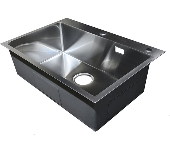 Изображение товара Нержавеющая врезная мойка SANTREK 700x480x220 т 3,0 САТИН D7048HS (+ сифон + дозатор + коландер 420x220) AQUA 312401