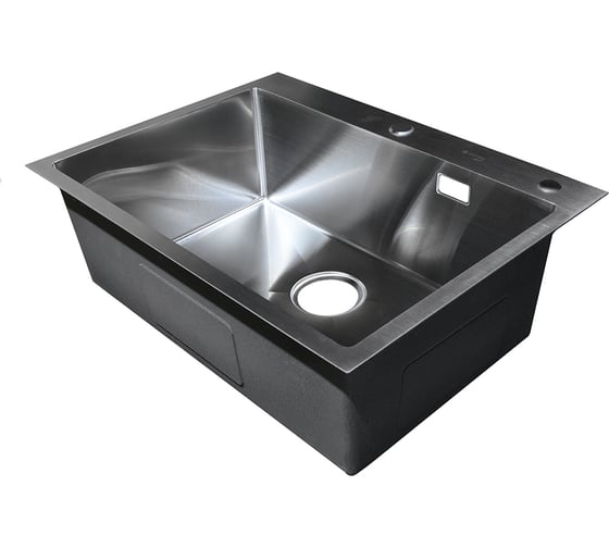 Изображение товара Нержавеющая врезная мойка SANTREK 650x480x220 т 3,0 САТИН D6548HS (+ сифон +дозатор + коландер 420x220) AQUA 312396