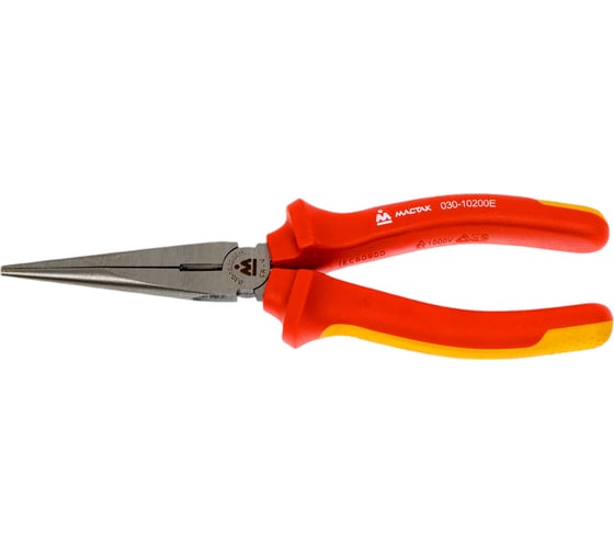 Изображение товара Диэлектрические удлинённые тонкие прямые плоскогубцы 200мм МАСТАК 030-10200EH