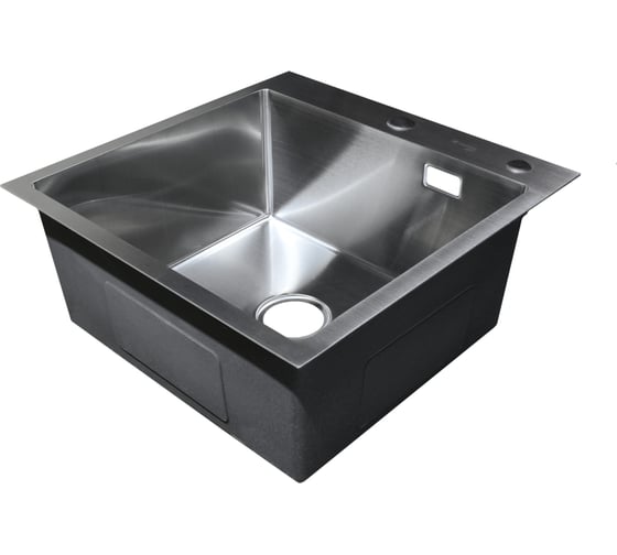 Изображение товара Нержавеющая врезная мойка SANTREK 500x500x220 т 3,0 САТИН D5050HS (+ сифон квадратный + дозатор + коландер 440x220) AQUA 312398