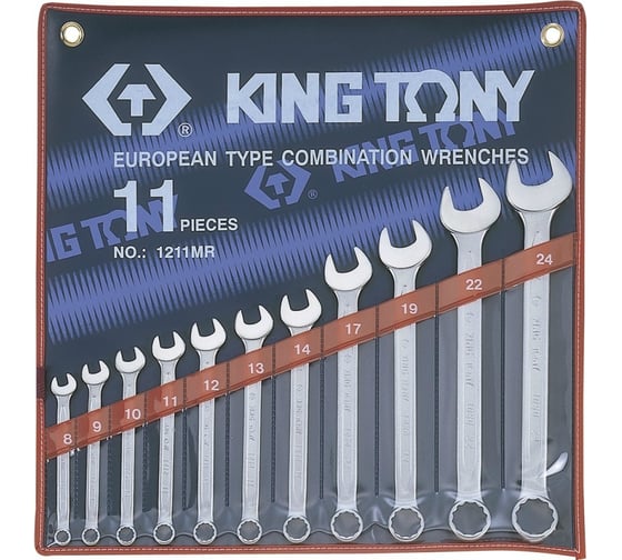 Изображение товара Набор комбинированных ключей 8-24мм 11шт KING TONY 1211MR