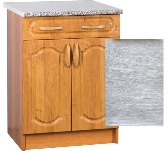 Изображение товара Рабочий стол SANTREK ширина 60 см берёза 2 двери + 1 ящик фасад МДФ, столешница цвет сахара 64292