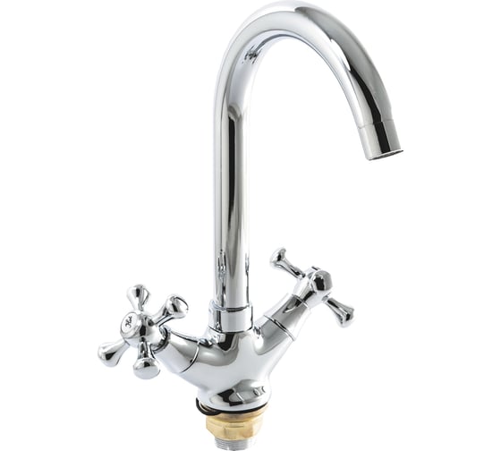 Изображение товара Смеситель для кухни SANTREK AQUA-420 "CLASSIC" LUX 1/2 м/к Крест SL 594 (на гайке) 123435