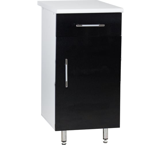 Изображение товара Рабочий стол SANTREK ширина 40 см черный металлик 1 ящик фасад МДФ, столешница цвет сахара 68135