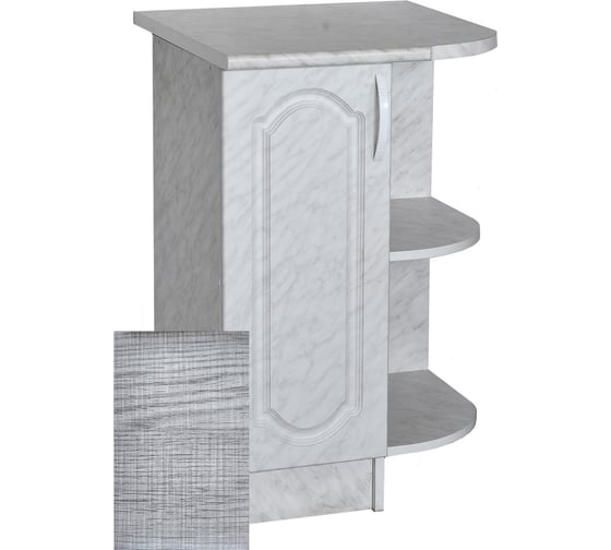 Изображение товара Торцевой стол SANTREK ширина 55 см Сакура фасад МДФ правый, столешница цвет сахара 64243