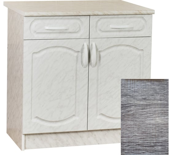 Изображение товара Рабочий стол SANTREK ширина 80 см Турин 2 двери + 2 ящика фасад МДФ, столешница цвет сахара 64263