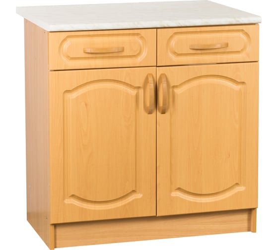 Изображение товара Рабочий стол SANTREK ширина 80 см бук 2 ящика фасад МДФ столешница цвет каррара 25250