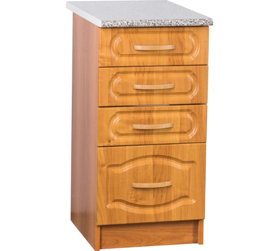 Изображение товара Рабочий стол SANTREK ширина 40 см ольха 4 ящика фасад МДФ столешница цвет гранит 52875