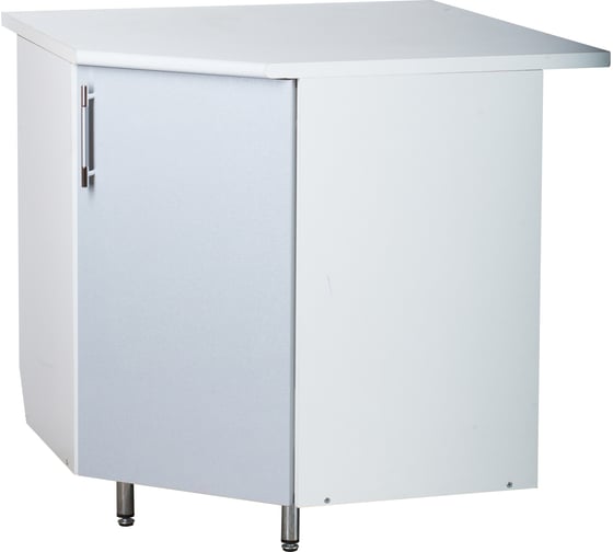 Изображение товара Угловой рабочий стол SANTREK 85x85 см 1 дверь серебристый металлик фасад МДФ столешница цвет сахара 48976