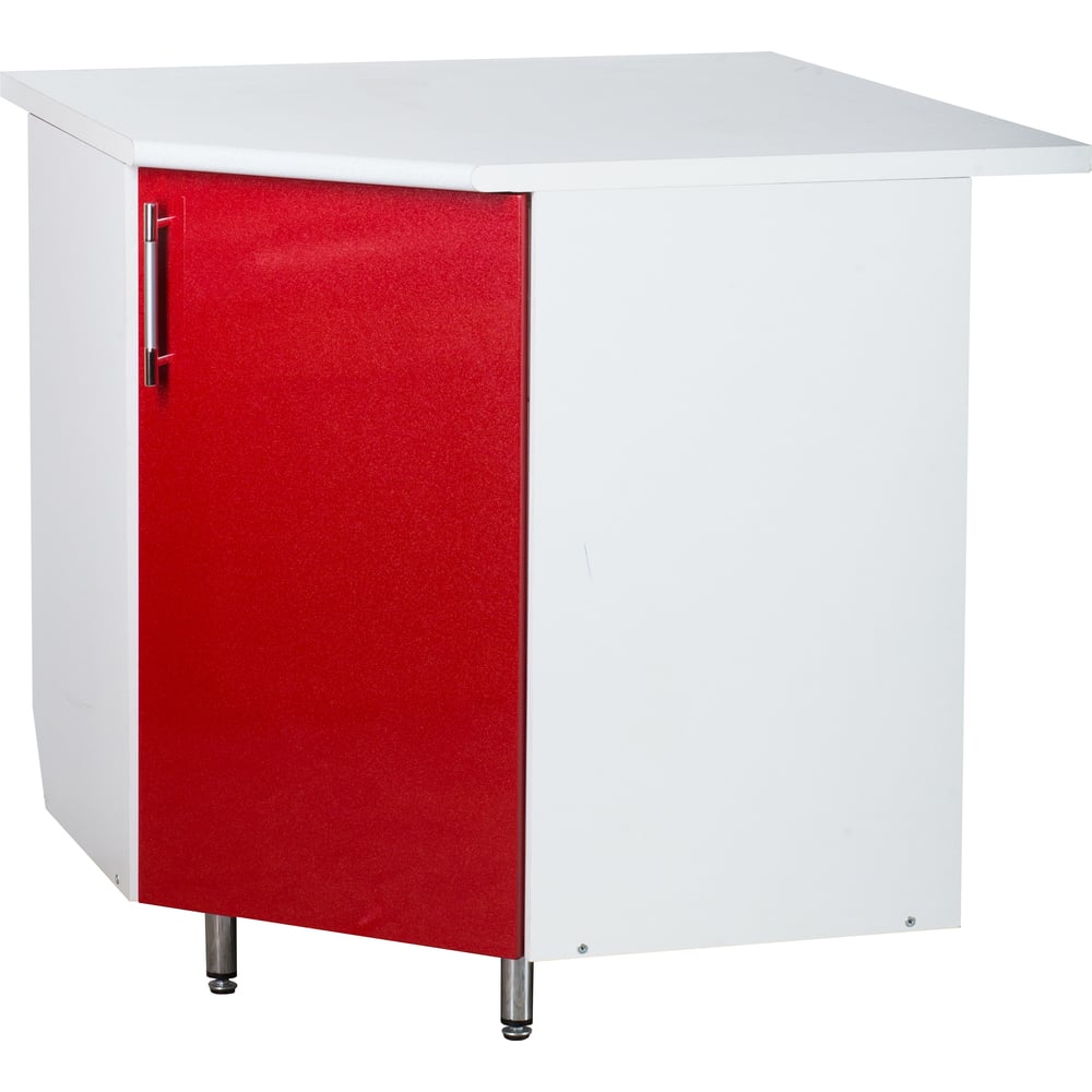 Изображение товара Угловой рабочий стол SANTREK 85x85 см с фасадом красный и столешницей сахара