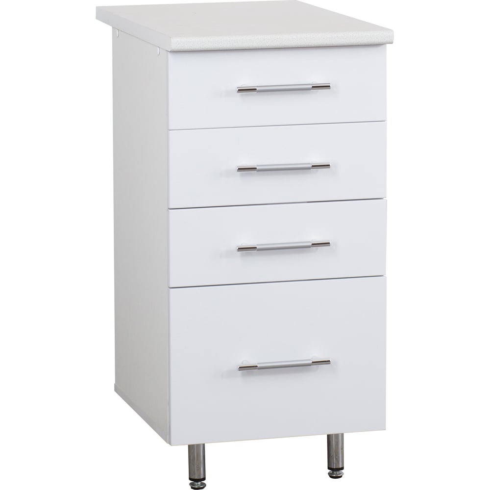 Изображение товара Рабочий стол SANTREK ширина 40 см белый металлик с 4 ящиками