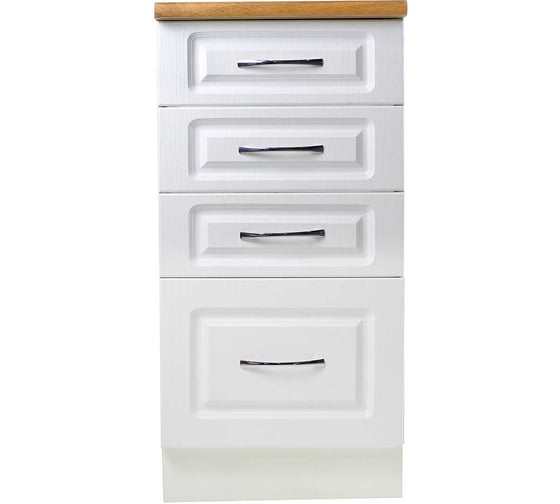 Изображение товара Рабочий стол SANTREK ширина 40 см ясень белый 4 ящика фасад МДФ, столешница цвет дуб вотан 282737