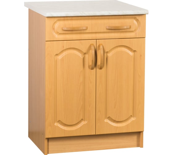 Изображение товара Рабочий стол SANTREK ширина 60 см бук 1 ящик фасад МДФ столешница цвет каррара 25971