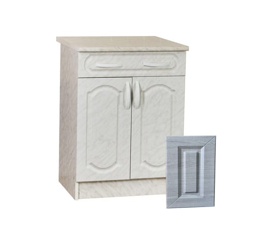 Изображение товара Рабочий стол SANTREK ширина 60 см Сакура 2 двери фасад МДФ, столешница цвет сахара 64231