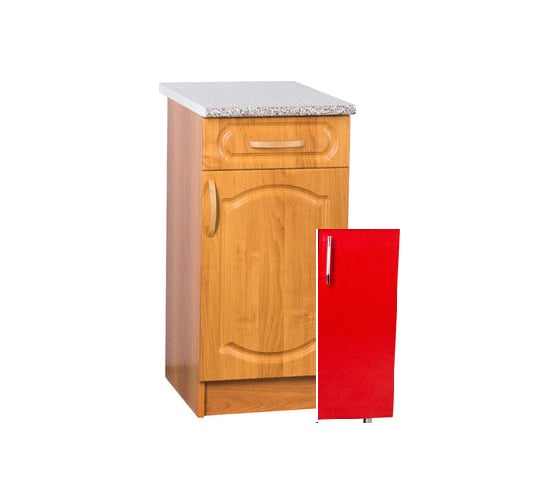 Изображение товара Рабочий стол SANTREK ширина 40 см красный металлик 1 ящик фасад МДФ, столешница цвет сахара 68131