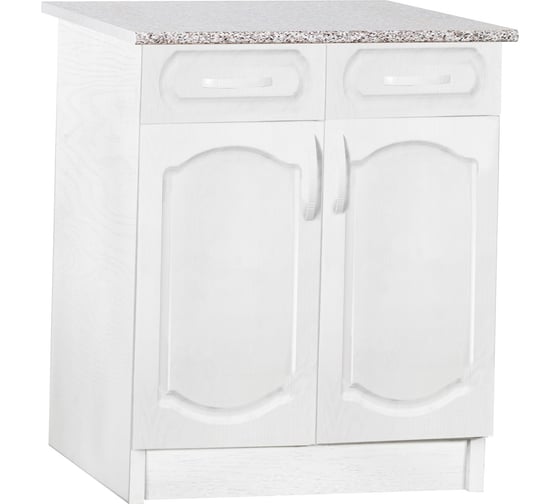 Изображение товара Рабочий стол SANTREK ширина 80 см ясень белый 2 двери + 2 ящика фасад МДФ, столешница цвет дуб вотан 282742