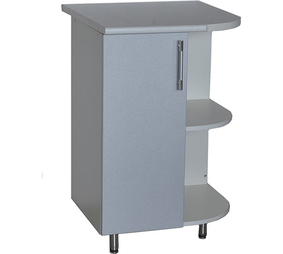 Изображение товара Торцевой стол SANTREK серебристый металлик правый фасад МДФ 600x550 мм 59107