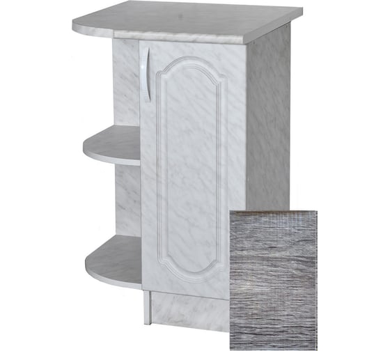 Изображение товара Торцевой стол SANTREK ширина 55 см Турин фасад МДФ левый, столешница цвет сахара 64269