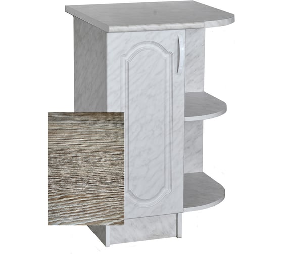 Изображение товара Торцевой стол SANTREK ширина 55 см Ель фасад МДФ правый, столешница цвет сахара 64208