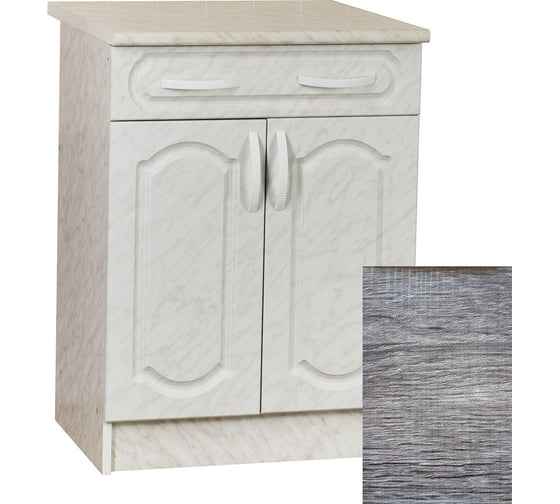 Изображение товара Рабочий стол SANTREK ширина 60 см Турин 2 двери + 1 ящик фасад МДФ, столешница цвет сахара 64262