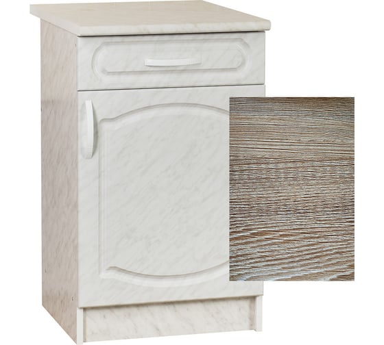 Изображение товара Рабочий стол SANTREK ширина 50 см Ель 1 дверь + 1 ящик фасад МДФ, столешница цвет сахара 64201