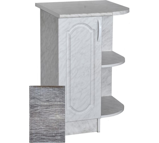 Изображение товара Торцевой стол SANTREK ширина 55 см Турин фасад МДФ правый, столешница цвет сахара 64270