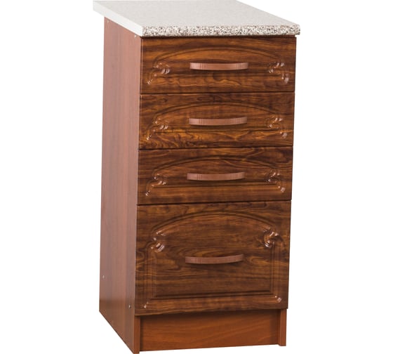 Изображение товара Рабочий стол SANTREK ширина 40 см кедр глянец 4 ящика фасад МДФ столешница цвет гранит 27395