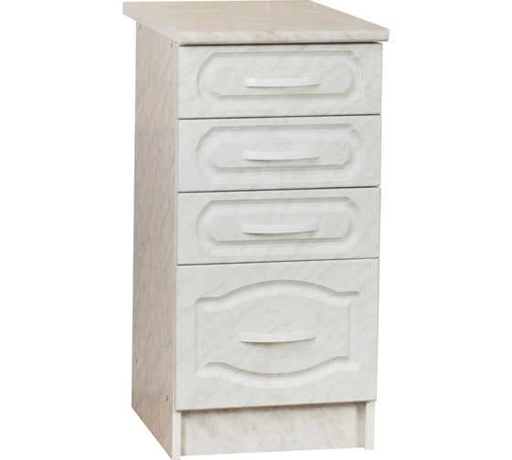 Изображение товара Рабочий стол SANTREK ширина 40 см карара 4 ящика фасад МДФ столешница цвет каррара 52376