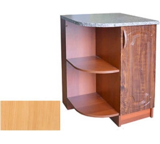 Изображение товара Торцевой стол SANTREK дуб светлый глянец левый фасад МДФ 600x550 мм 106418