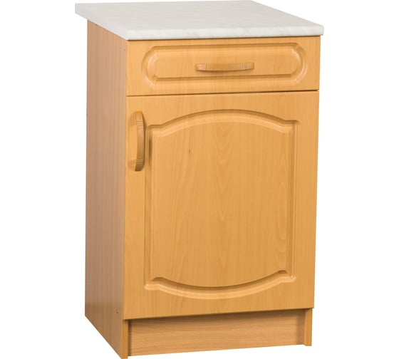 Изображение товара Рабочий стол SANTREK ширина 50 см бук 1 ящик фасад МДФ столешница цвет каррара 23206