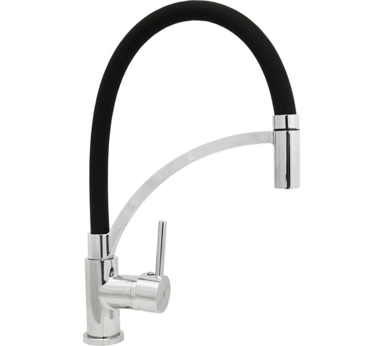 Изображение товара Смеситель для кухни SANTREK AQUA-1030 "PRESTIGE" (SAP-1030) d-35 с гибким силиконовым изливом, черный/хром 288290