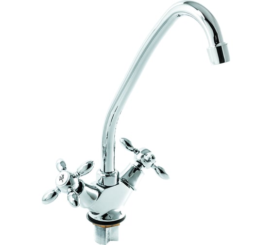 Изображение товара Смеситель для кухни SANTREK AQUA-230 "NOSTALGIE" 1/2 м/к на гайке Крест капелька SL603 277239