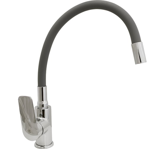 Изображение товара Смеситель для кухни SANTREK AQUA-1012 "PRESTIGE" (SAP-1012) d-35 с силиконовым изливом, серый/хром 283073