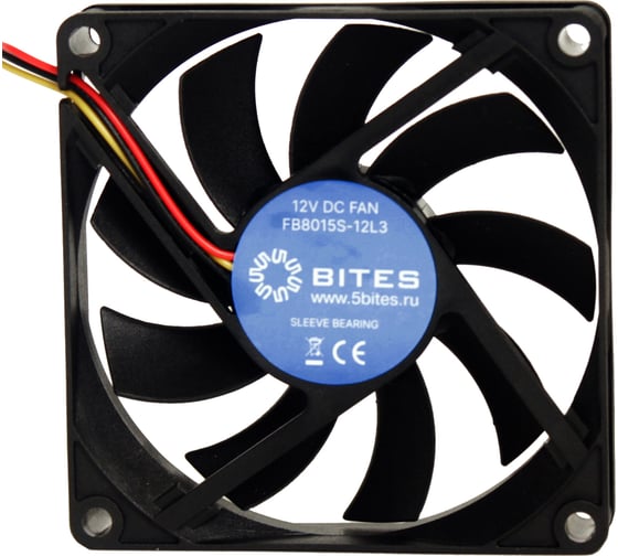 Изображение товара Вентилятор 5bites 80x80x15мм, подшипник скольжения, 2000rpm, 22 дБ, 3pin FB8015S-12L3