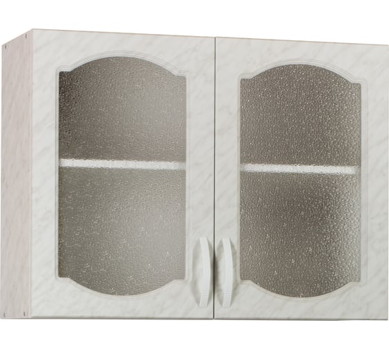 Изображение товара Шкаф для посуды SANTREK ширина 80 см карара со стеклом фасад МДФ 23335