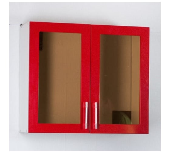 Изображение товара Шкаф для посуды SANTREK ширина 60 см красный металлик со стеклом фасад МДФ 55544