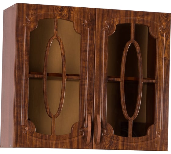 Изображение товара Шкаф для посуды SANTREK ширина 80 см кедр глянец со стеклом фасад МДФ 27388