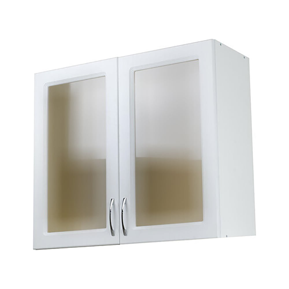 Изображение товара Шкаф для посуды SANTREK 80 см белый фасад МДФ стекло прямой дизайн